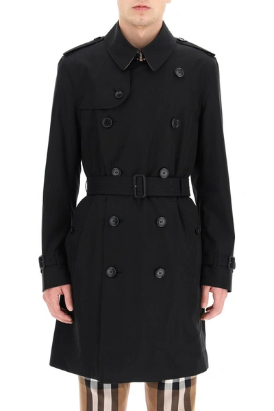 Shop Burberry Kensington Heritage Trench Coat In Black