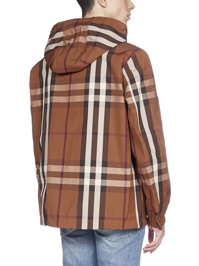 Shop Burberry Reversible Check Hooded Jacket In Multi