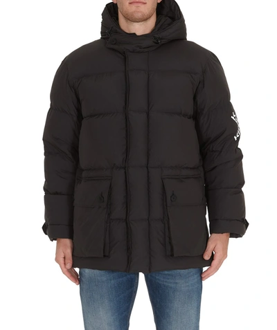 Shop Kenzo Sport Little X Long Parka Jacket In Black