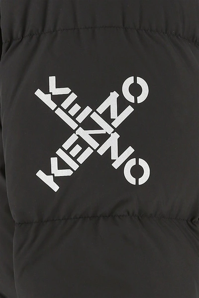 Shop Kenzo Sport Little X Long Parka Jacket In Black