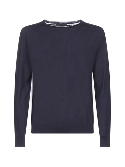 Shop Prada Crewneck Knit Sweater In Blue