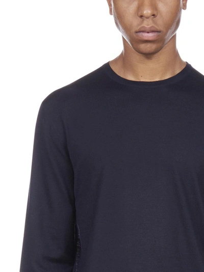 Shop Prada Crewneck Knit Sweater In Blue