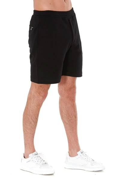 Shop Alexander Mcqueen Dragon Patch Track Shorts In Black