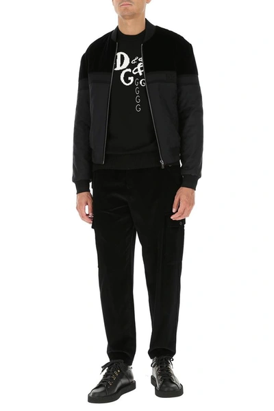Shop Dolce & Gabbana Logo Knit Sweater In Black