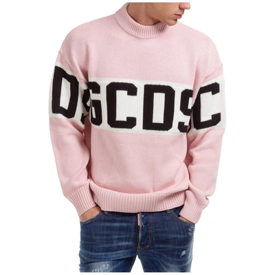 Shop Gcds Logo Band Knit Sweater In Pink