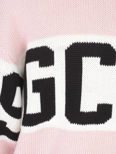 Shop Gcds Logo Band Knit Sweater In Pink