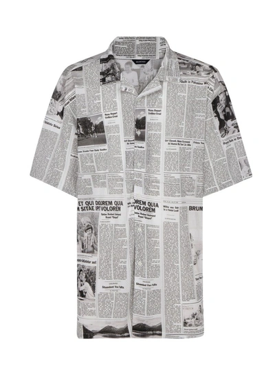 Balenciaga Happy News Newspaper-print Short-sleeve Shirt In White | ModeSens