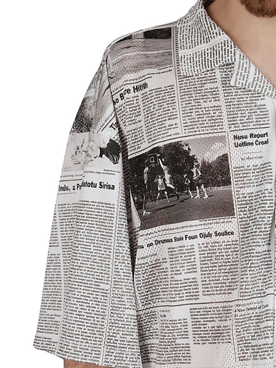 Shop Balenciaga Newspaper Print Short In Multi