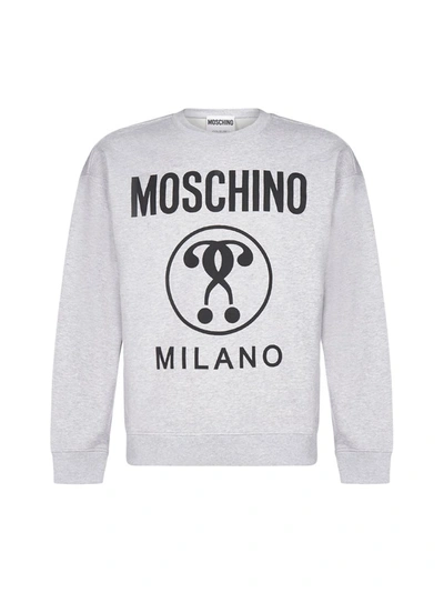 Shop Moschino Logo Printed Sweatshirt In Grey