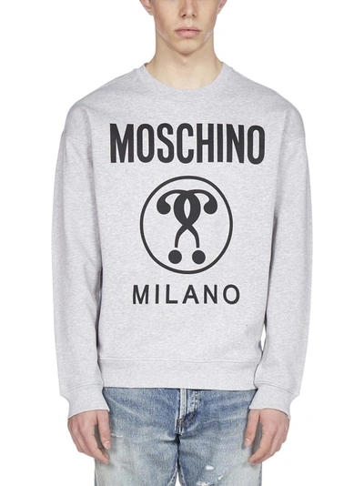 Shop Moschino Logo Printed Sweatshirt In Grey