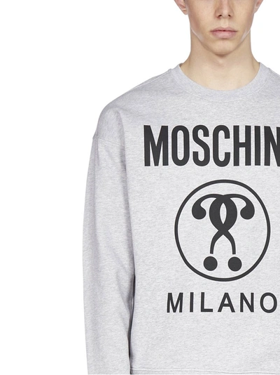 Shop Moschino Logo Printed Sweatshirt In Grey