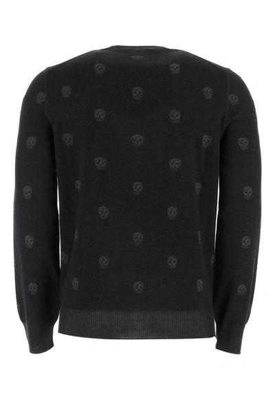 Shop Alexander Mcqueen Jacquard Skull Sweater In Black