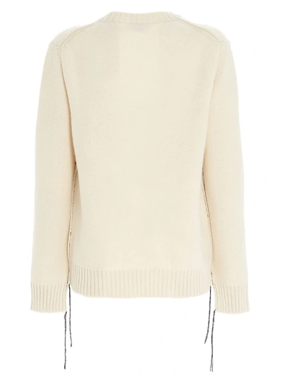 Shop Alexander Mcqueen Skull Intarsia Sweater In White