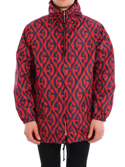 Shop Gucci Hooded Windproof Jacket In Multi