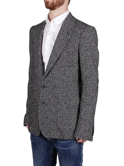 Shop Dolce & Gabbana Single Breasted Blazer In Grey