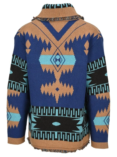 Shop Alanui Geometric Patterned Cardigan In Multi