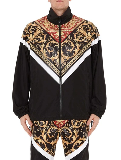 Shop Versace Baroque Panelled Jacket In Multi