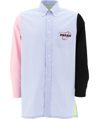 Shop Prada Colour Block Shirt In Multi
