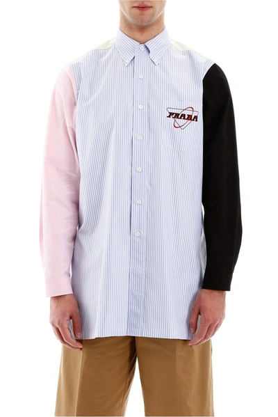 Shop Prada Colour Block Shirt In Multi