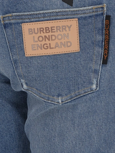 Shop Burberry Kingdom Print Slim In Blue