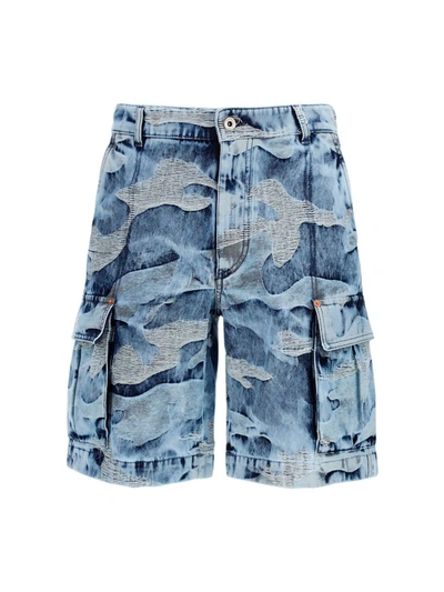 Shop Valentino Bermuda Denim Shorts In Blue