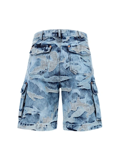 Shop Valentino Bermuda Denim Shorts In Blue
