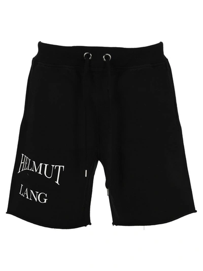 Shop Helmut Lang Logo Print Shorts In Black