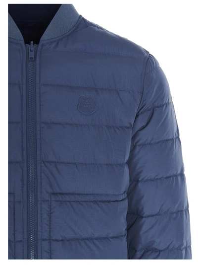 Shop Kenzo Tiger Crest Reversible Puffer Jacket In Blue