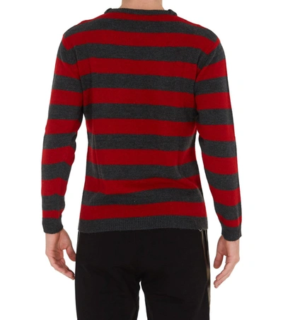 Shop Loewe Anagram Embroidered Striped Sweater In Multi