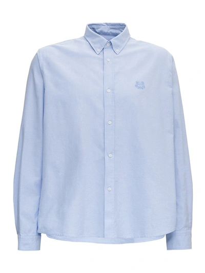 Shop Kenzo Tiger Crest Shirt In Blue