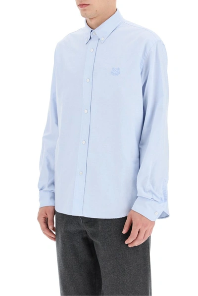 Shop Kenzo Tiger Crest Shirt In Blue