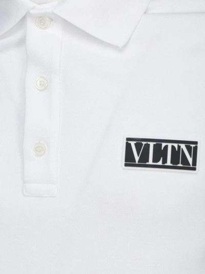 Shop Valentino Vltn Tag Polo Shirt In White