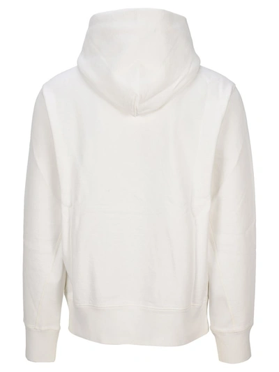 Shop Helmut Lang Reverse Logo Print Hoodie In White