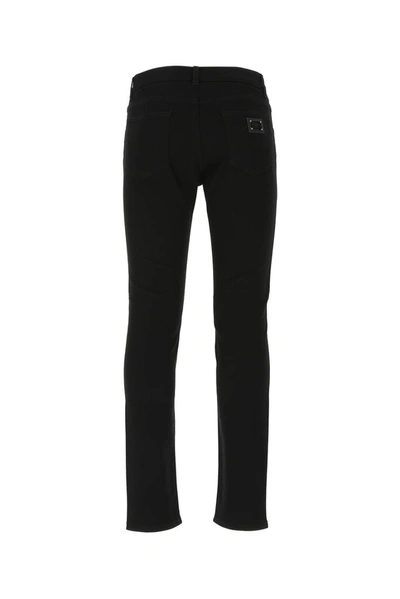 Shop Dolce & Gabbana Logo Patch Skinny Jeans In Black