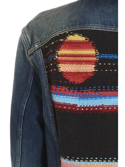 Shop Alanui Sarape Denim Jacket In Blue