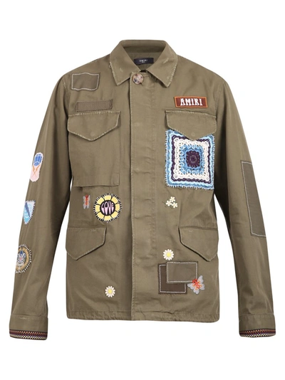 Shop Amiri Patch Detail Jacket In Green