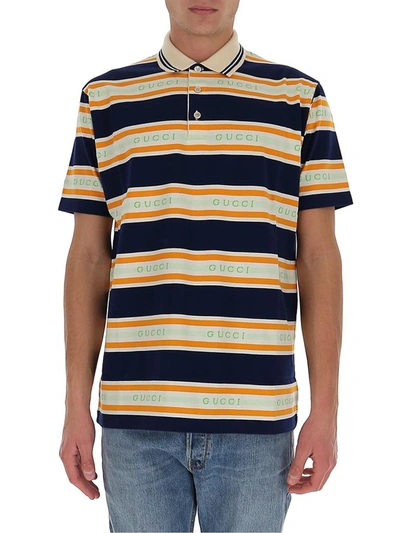 Shop Gucci Jacquard Striped Polo Shirt In Multi
