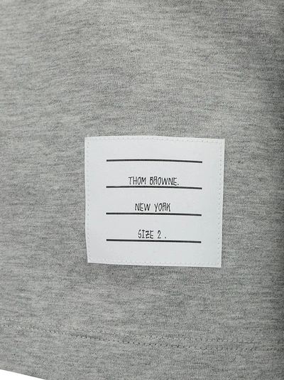 Shop Thom Browne Logo Patch Polo Shirt In Grey