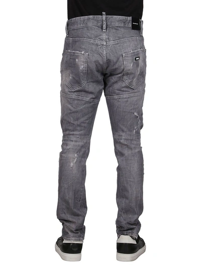 Shop Dsquared2 Tidy Biker Jeans In Grey