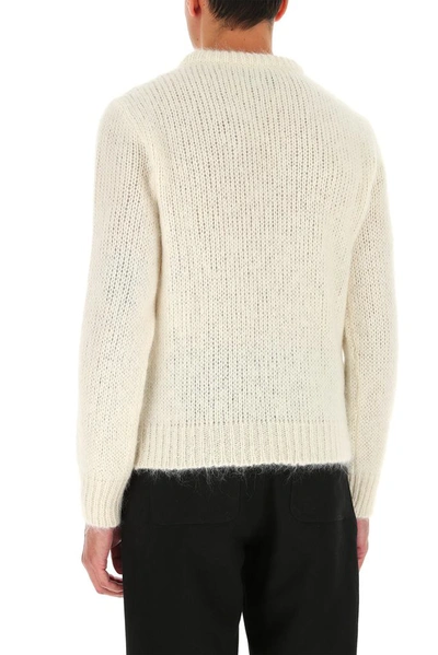 Shop Gucci Gg Embroidered Knit Sweater In Beige