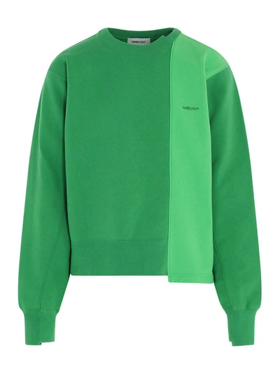 Shop Ambush Logo Panelled Sweatshirt In Green