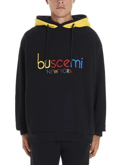 Shop Buscemi Logo Embroidered Hoodie In Black