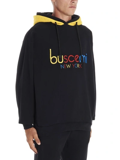 Shop Buscemi Logo Embroidered Hoodie In Black