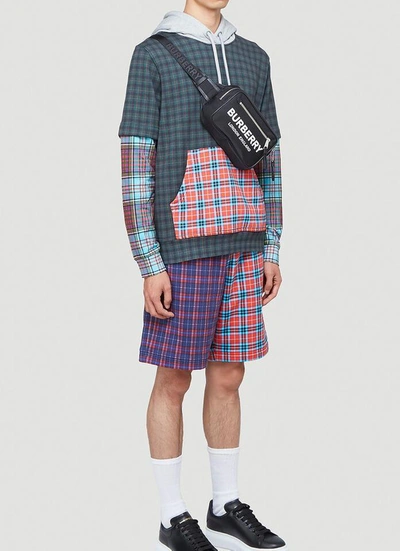 Shop Burberry Patchwork Check Drawcord Shorts In Multi