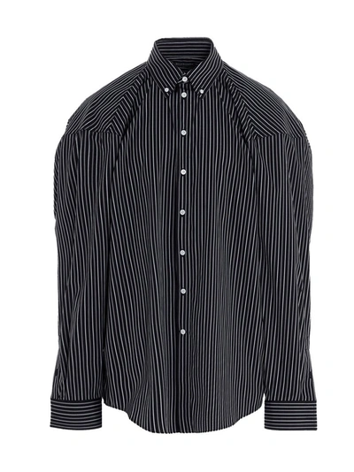 Shop Balenciaga Striped Steroid Shirt In Multi