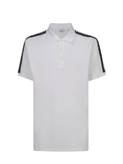 Shop Burberry Logo Band Polo Shirt In White