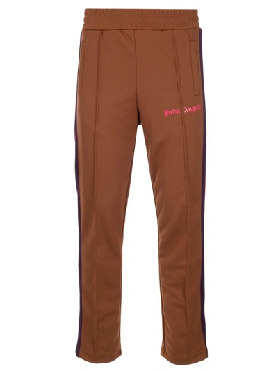 Shop Palm Angels College Track Pants In Brown