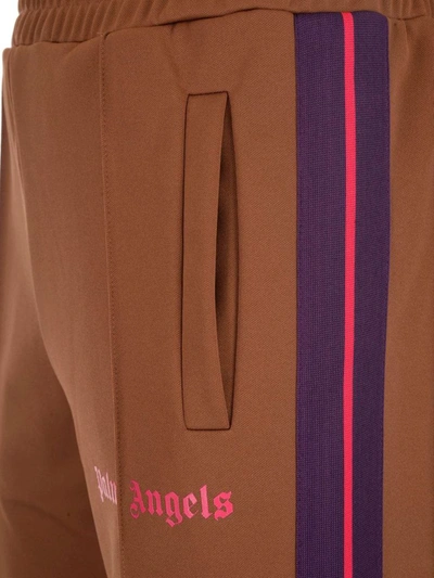 Shop Palm Angels College Track Pants In Brown