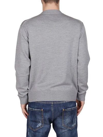 Shop Kenzo Tiger Crest Knit Jumper In Grey