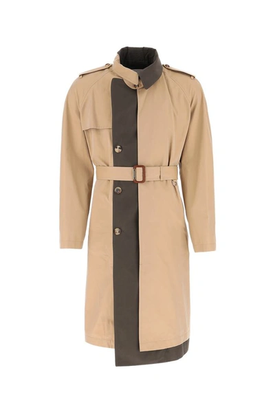 Shop Alexander Mcqueen Belted Panelled Trench Coat In Beige